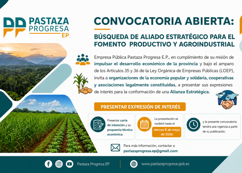 Convocatoria Abierta: Búsqueda de Aliado Estratégico para el Fomento Productivo y Agroindustrial